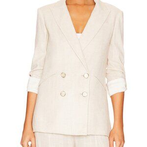 Veronica Beard Women's Parineti Metallic-Linen Dickey Jacket Silver Sz 8
